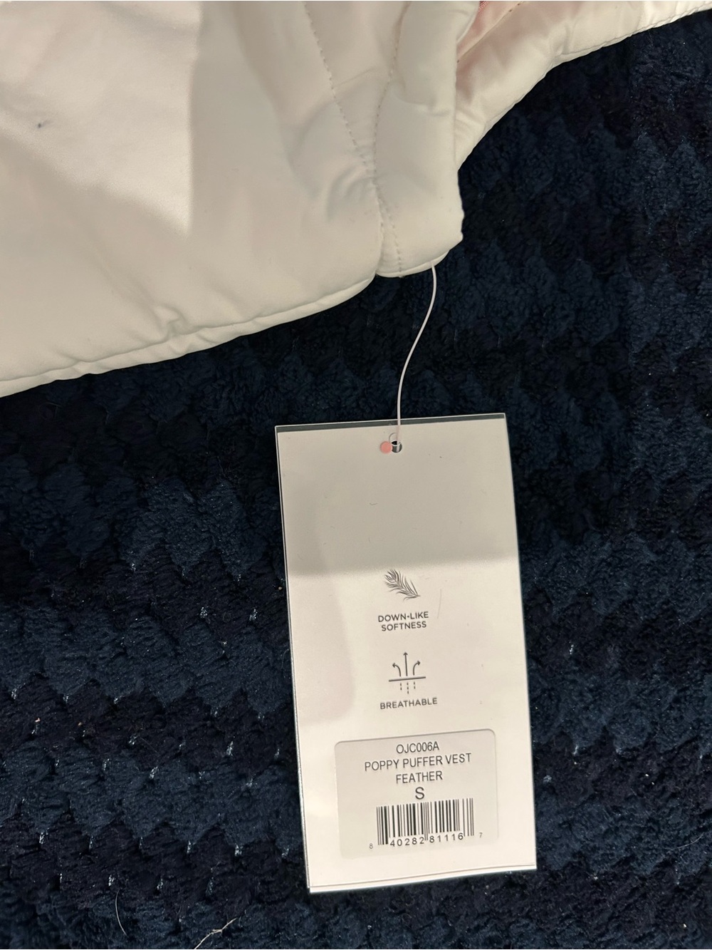 Juicy Couture Cream Poppy Puffer Vest with Pink Accents - Picture 3 of 4